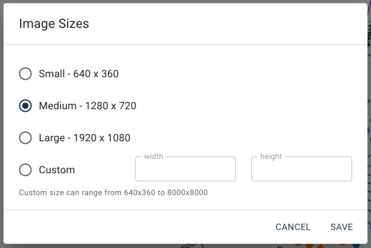 image sizes